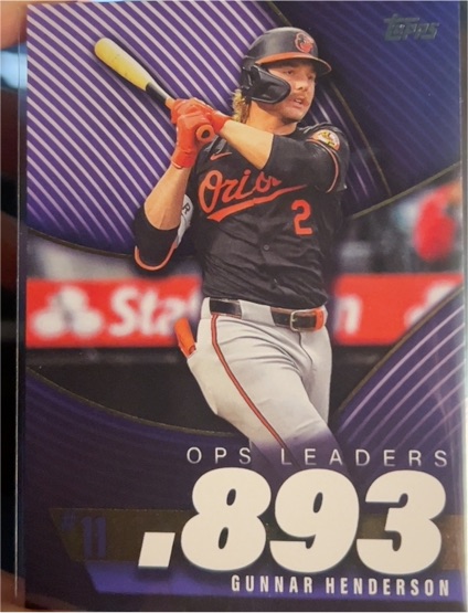 2025 Topps Series 2 OPS Leaders #OPS-11 Gunnar Henderson — front
