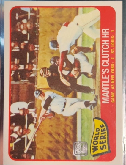 1965 Topps #134 World Series Game 3 Mickey Mantle's Clutch HR — front