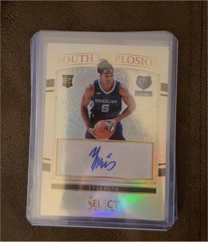 2021-22 Panini Select #YE-YPN Yves Pons Youth Explosion Silver Prizm Rookie Auto — front