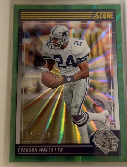 2024 Score Football Green Border Parallel #129 Everson Walls — front