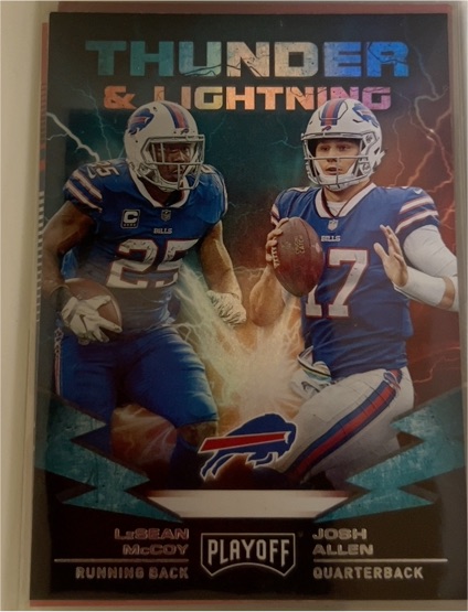 2019 Panini Playoff Thunder and Lightning #15 Josh Allen LeSean McCoy — front