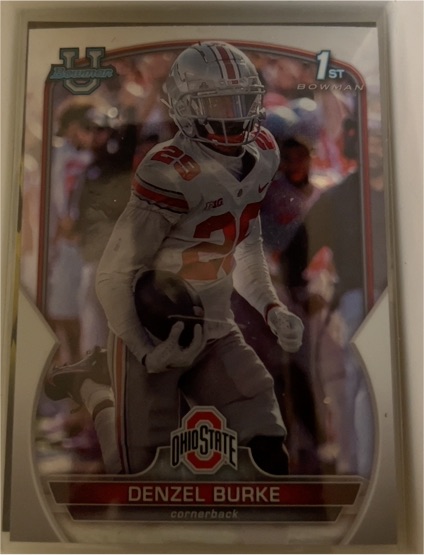 2022 Bowman University Chrome #25 Denzel Burke — front