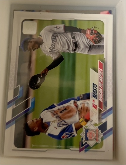 2021 Topps Update #US306 NL Beasts Ronald Acuna Jr. / Jazz Chisholm Jr. — front