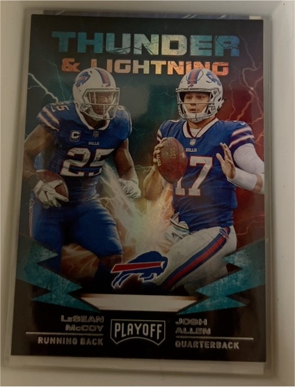 2019 Panini Playoff Thunder & Lightning #15 Josh Allen & LeSean McCoy — front