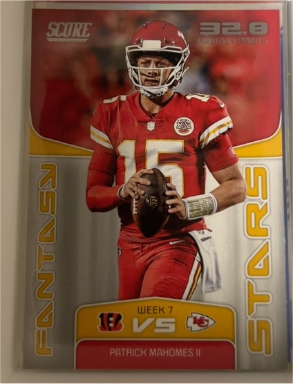 2019 Panini Score Fantasy Stars #FS-1 Patrick Mahomes II — front