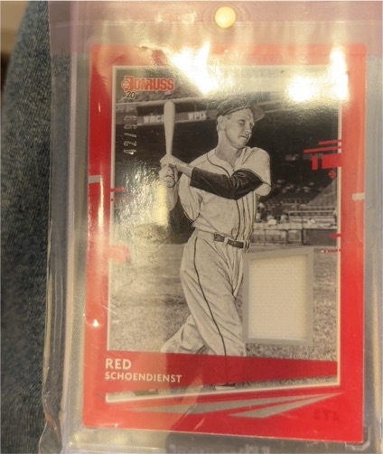 2020 Donruss Materials #DM-RS Red Schoendienst — front