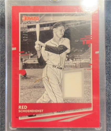 2020 Donruss Materials #DM-RS Red Schoendienst — front