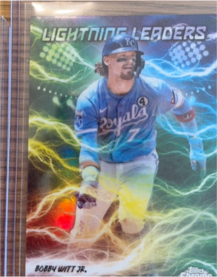 2025 Topps Chrome Lightning Leaders #LL-10 Bobby Witt Jr. — front