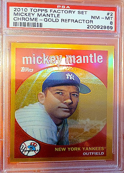 2010 Topps Factory Set Chrome #2 Mickey Mantle Gold Refractor — front