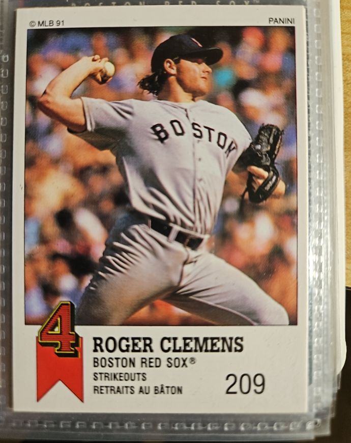 1991 Panini #209 Roger Clemens — front