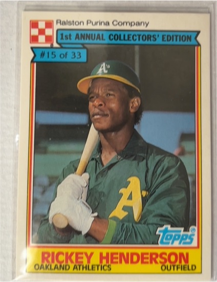 1984 Topps Ralston Purina #15 Rickey Henderson — front
