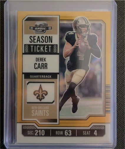 2023 Panini Contenders Optic #40 Derek Carr Season Ticket — front