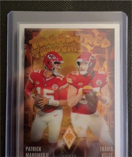 2024 Panini Phoenix Treasured Tandems #TT-KC Patrick Mahomes II & Travis Kelce — front