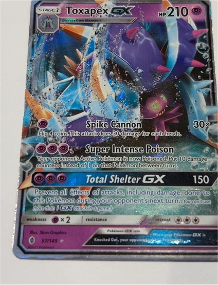 2017 Pokemon Sun & Moon Guardians Rising #57 Toxapex GX — front