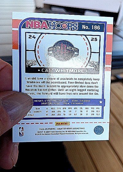 2024-25 Panini NBA Hoops #186 Cam Whitmore — back