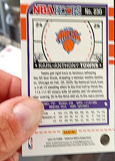 2024-25 Panini NBA Hoops Haunted Hoops #230 Karl-Anthony Towns — back