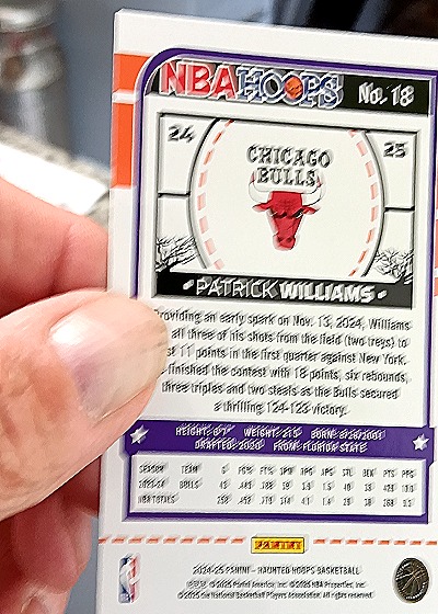 2024-25 Panini NBA Hoops #18 Patrick Williams — back