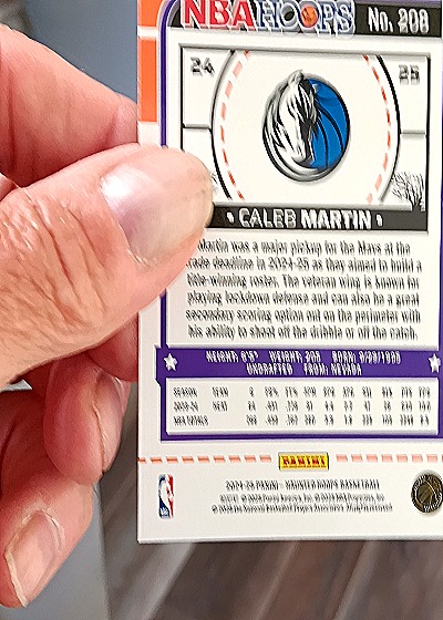 2024-25 Panini NBA Hoops #208 Caleb Martin — back
