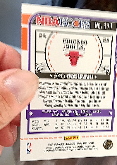 2024-25 Panini NBA Hoops #171 Ayo Dosunmu — back