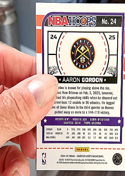 2024-25 Panini NBA Hoops #24 Aaron Gordon — back