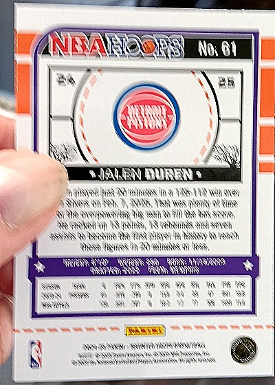 2024-25 Panini NBA Hoops #61 Jalen Duren — front