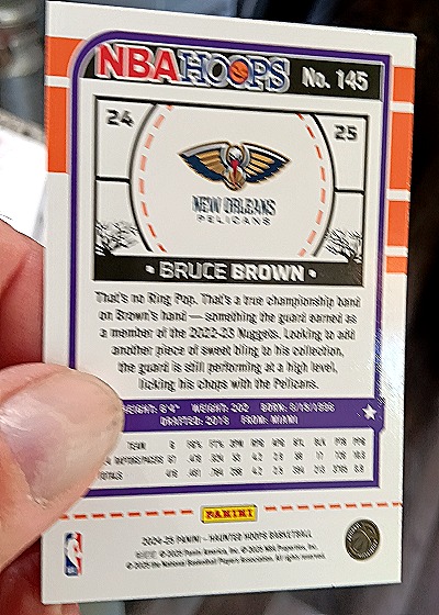 2019-20 Panini NBA Hoops #145 Bruce Brown — back