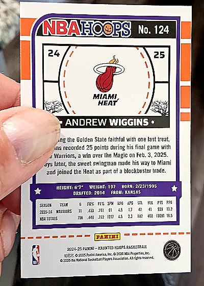 2024-25 Panini NBA Hoops #124 Andrew Wiggins — back