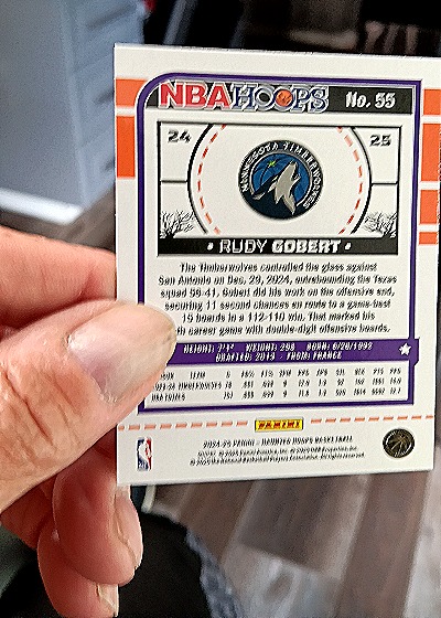 2024-25 Panini NBA Hoops #55 Rudy Gobert — back
