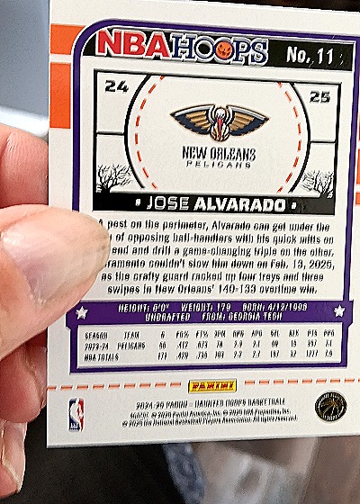 2024 Panini NBA Hoops #11 Jose Alvarado — back