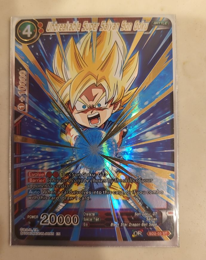 Dragon Ball Super Card Game SD2-03 ST Unbreakable Super Saiyan Son Goku — front