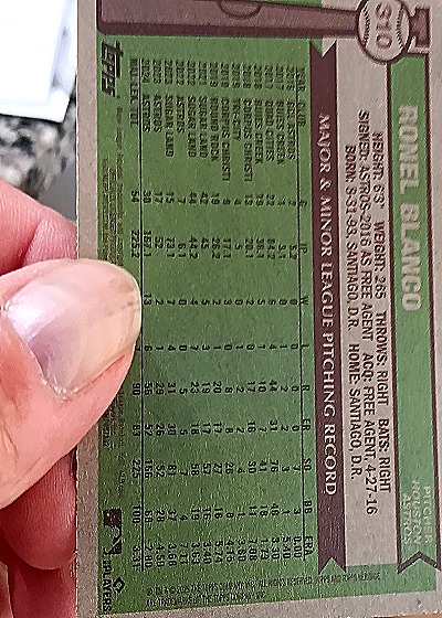 2025 Topps Heritage #310 Ronel Blanco — back