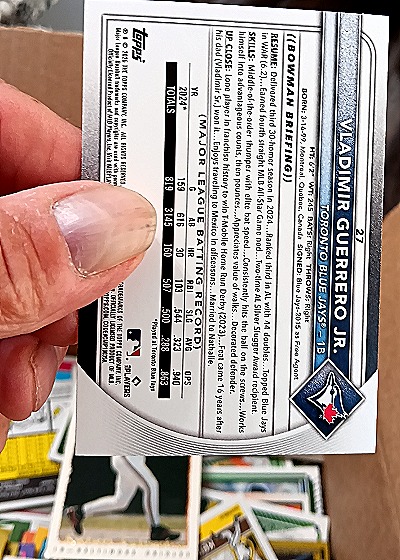 2025 Bowman #27 Vladimir Guerrero Jr. — back