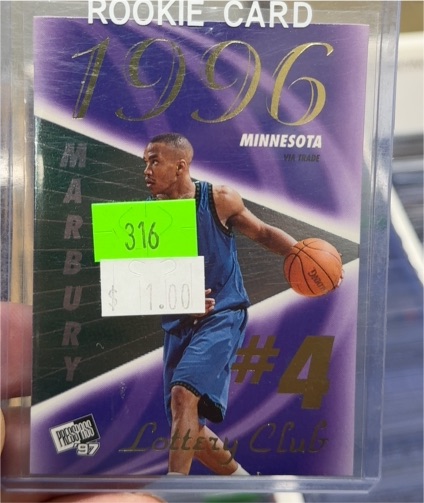 1997 Press Pass Double Threat Lottery Club #LC3B Stephon Marbury — front