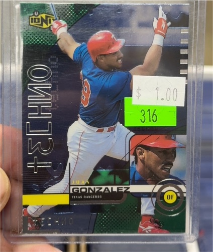 1999 Upper Deck Ionix Techno #R88 Juan Gonzalez — front