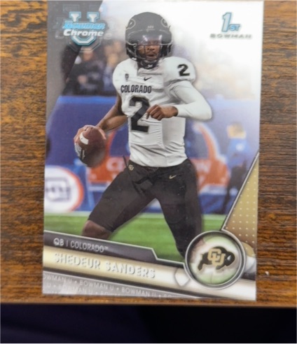 2023 Bowman University Chrome #16 Shedeur Sanders — front