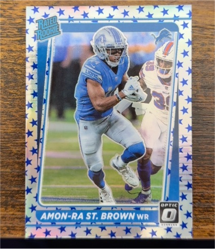 2021 Donruss Optic #228 Amon-Ra St. Brown Rated Rookie — front