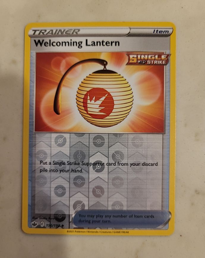 2021 Pokémon Sword & Shield Chilling Reign #156 Welcoming Lantern — front