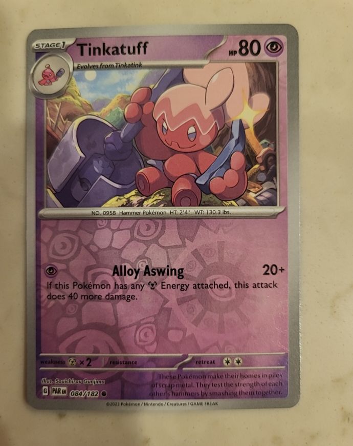 2023 Pokémon SV04: Paradox Rift #084 Tinkatuff — front