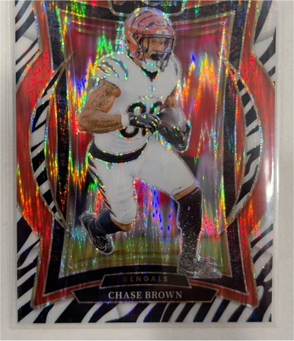 2024 Panini Select Concourse Zebra Prizm Chase Brown — front