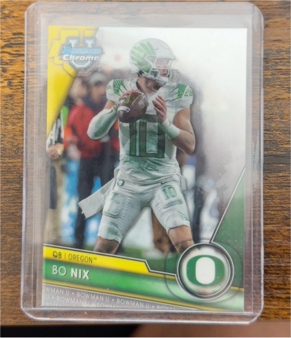 2023 Bowman University Chrome #159 Bo Nix — front