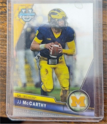 2023 Bowman Chrome University #124 J.J. McCarthy — front