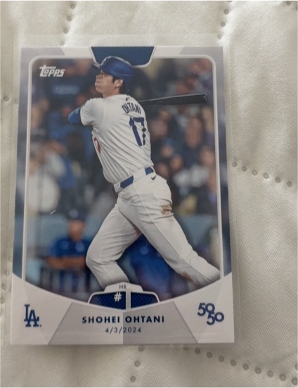 2024 Topps 50/50 Shohei Ohtani # HR 1 4/3/2024 — front