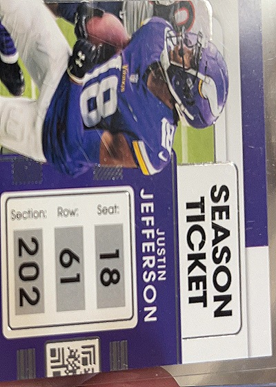2021 Panini Contenders Season Ticket #18 Justin Jefferson — front