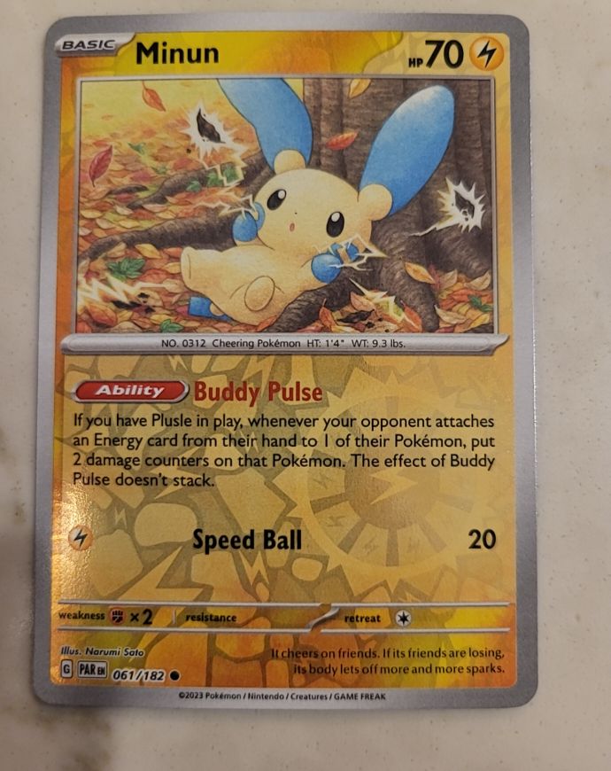 2023 Pokémon Paradox Rift #061 Minun — front