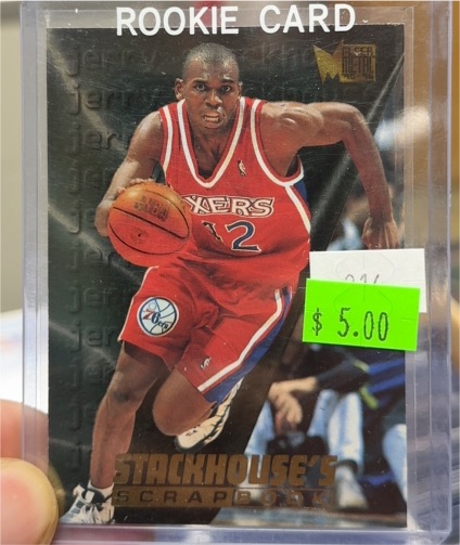 1995-96 Fleer Metal Jerry Stackhouse Scrapbook Rookie Card — front