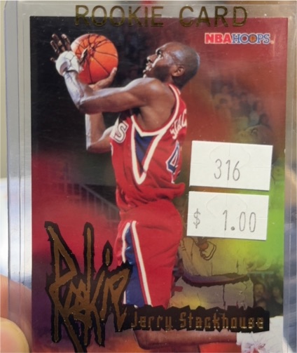 1995-96 NBA Hoops #275 Jerry Stackhouse Rookie Card — front