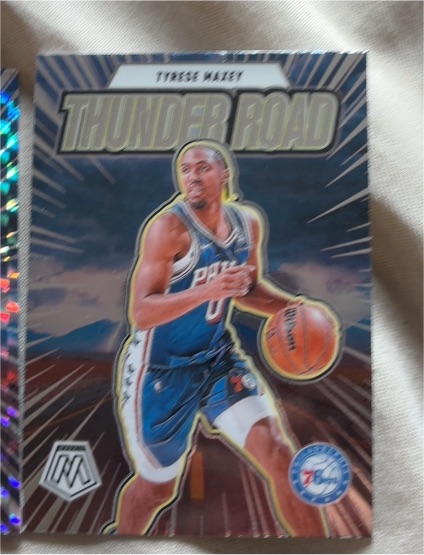2024-25 Panini Mosaic Thunder Road #12 Tyrese Maxey — front