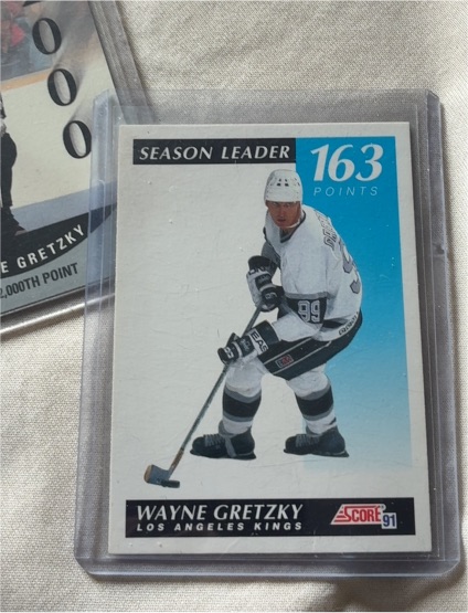 1991 Score #163 Wayne Gretzky Season Leader 163 Points — front