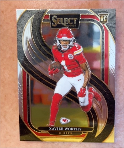 2024 Panini Select #119 Xavier Worthy Rookie Kansas City Chiefs — front