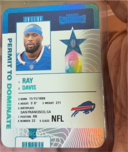 2024 Panini Contenders Permit To Dominate #36 Ray Davis — front